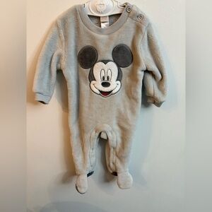 Disney Gray Mickey Mouse pajamas 6-9 months